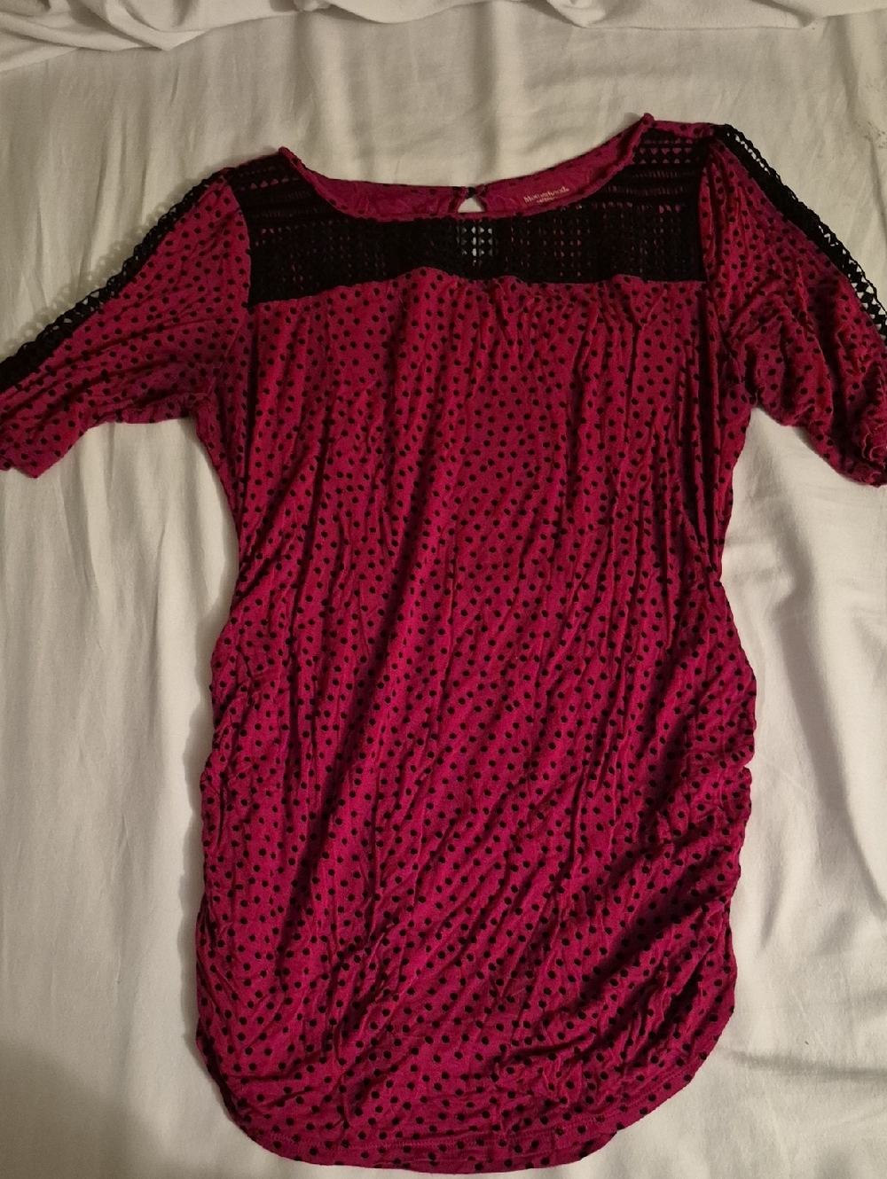 Pink Polka Dot Motherhood Maternity Top